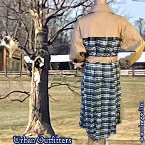 NWT $139 Urban Outfitters | Trench Coat | Contrast Flannel Panel